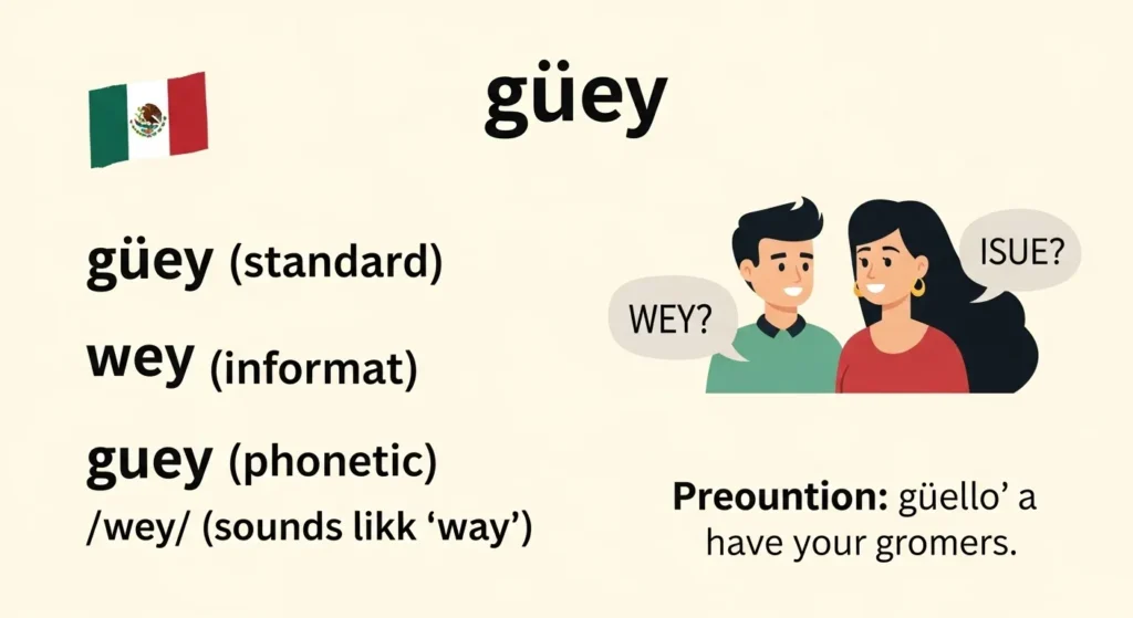 Spelling and pronunciation of güey in Mexican Spanish slang