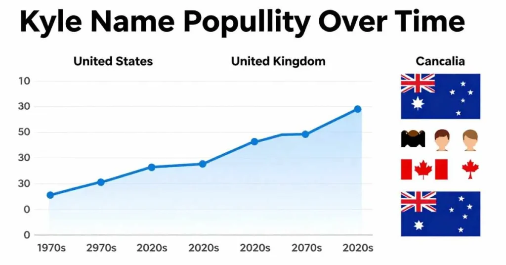 Chart showing Kyle name popularity from 1970s to 2020s
