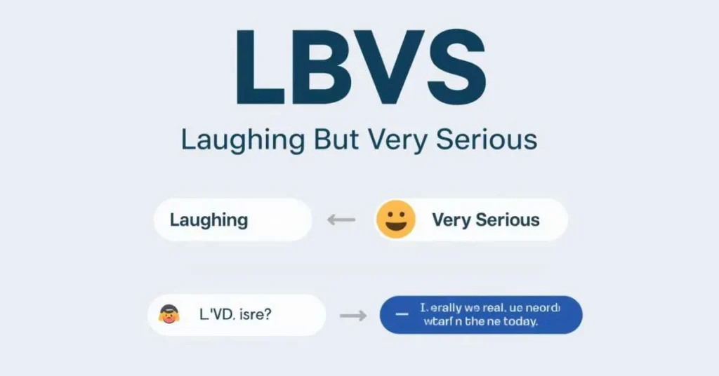 LBVS meaning infographic showing Laughing But Very Serious definition