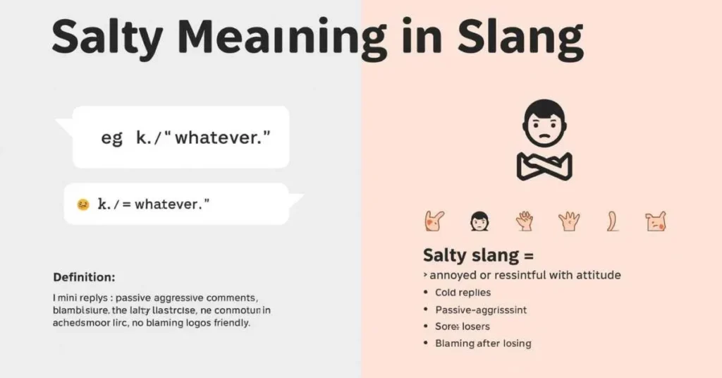Infographic explaining salty meaning in slang