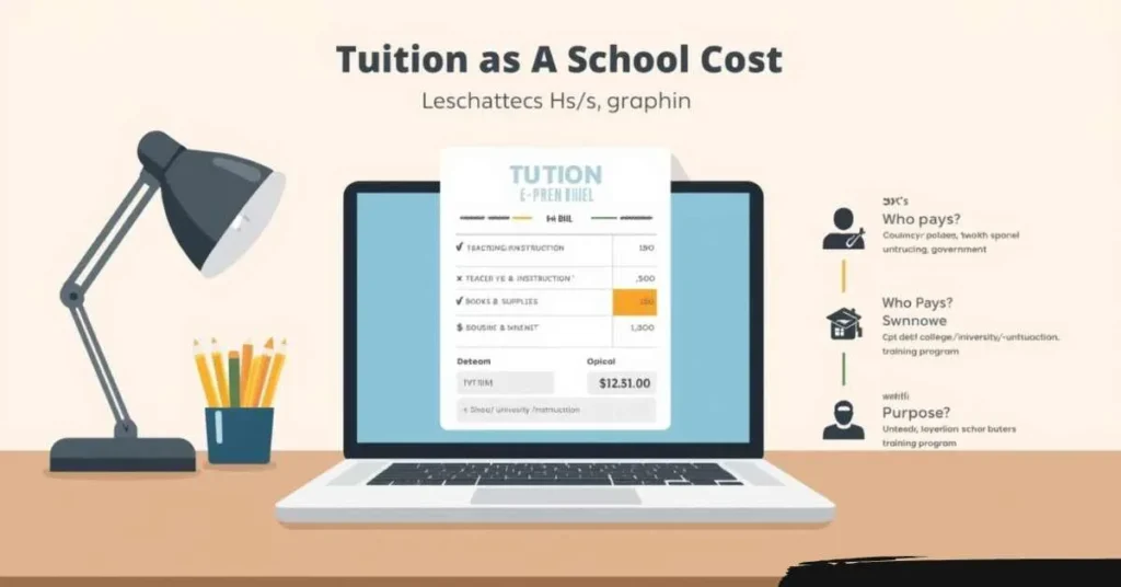 tuition as the teaching cost on a student bill, who pays it, and who receives it