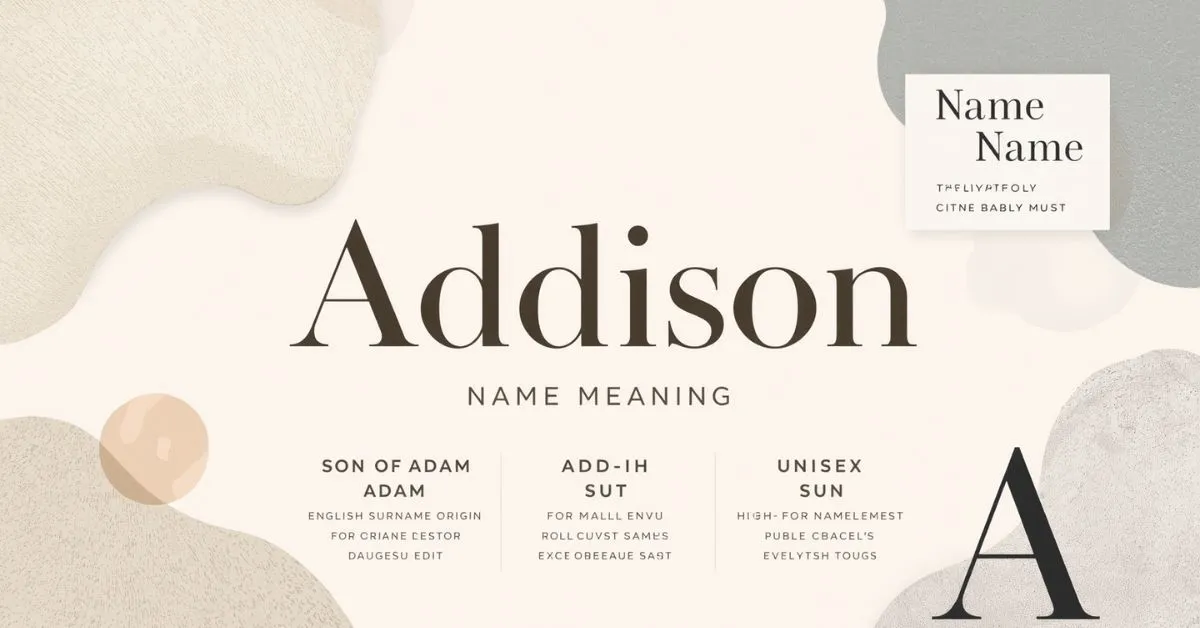Addison name meaning image