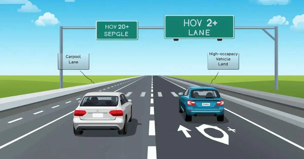 HOV lane highway sign
