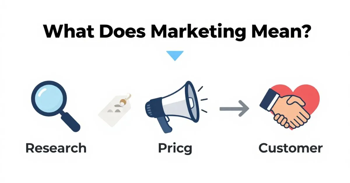 Visual guide explaining what marketing means in business