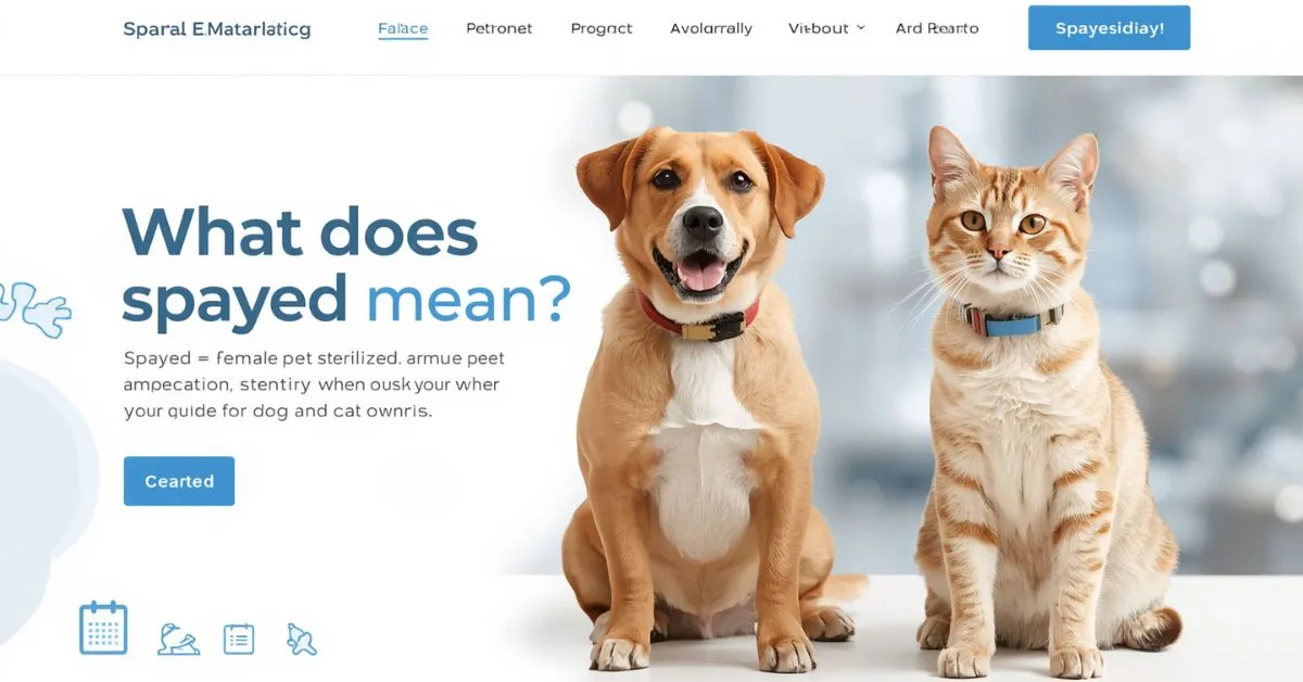 Spayed meaning for pets