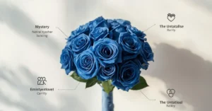 Blue roses showing mystery and rarity