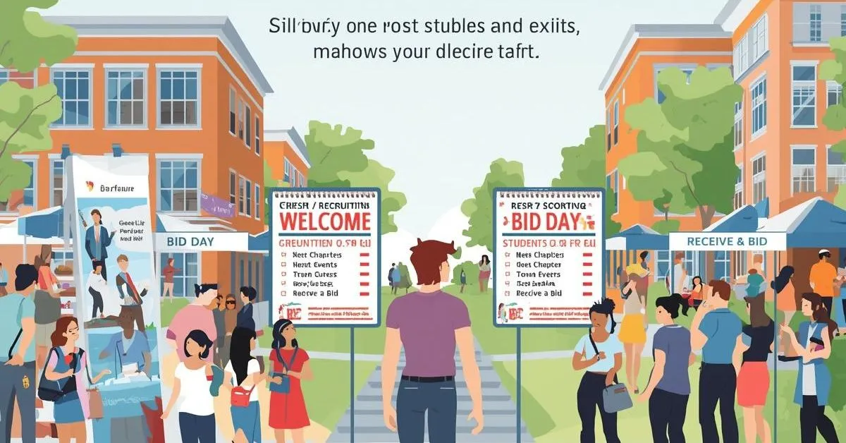 Student at college rush event