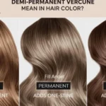 Demi-permanent hair color comparison graphic