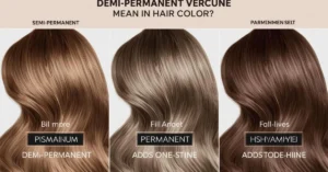 Demi-permanent hair color comparison graphic