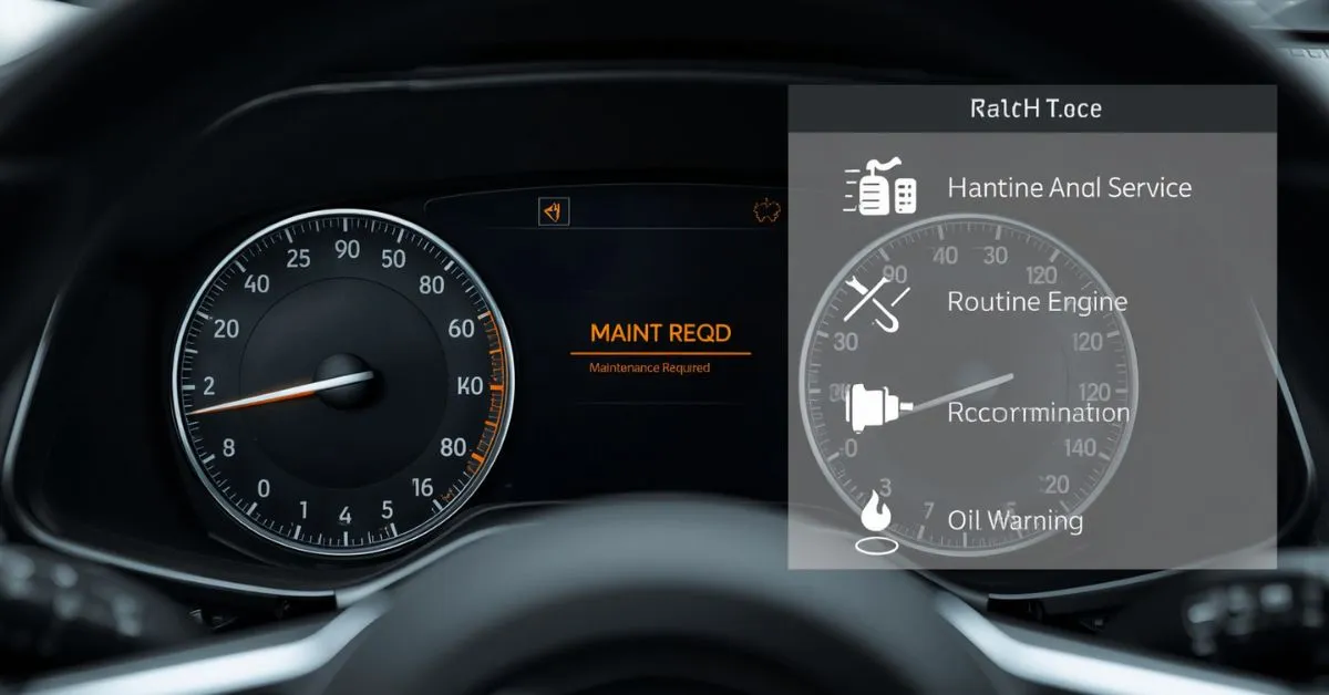 Maintenance required dashboard light