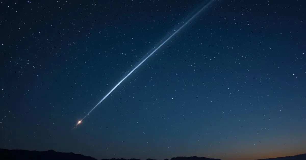 shooting star in night sky