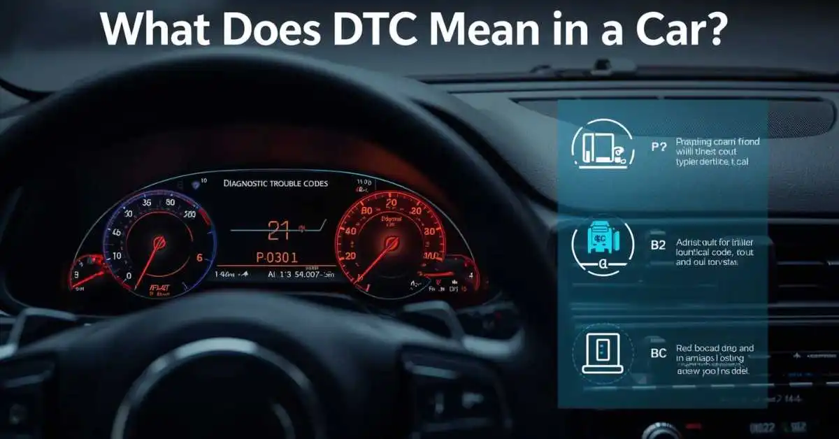 DTC meaning in car with OBD scanner and dashboard code display